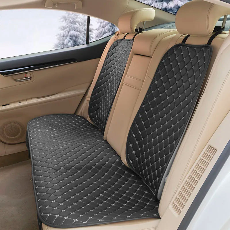 Black & White Stitching Flax Linen Universal Diamond Seat Covers