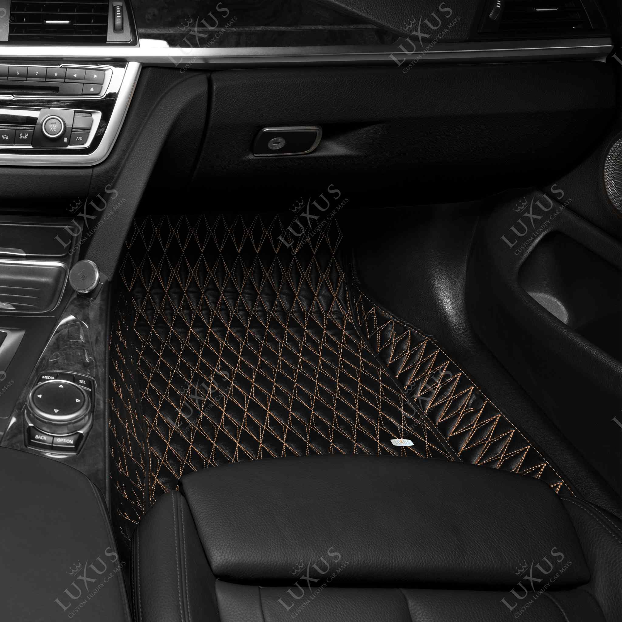 Floor Mats For Car, Truck & SUV Luxus Car Mats Custom All-Weather Waterproof  Diamond Auto Floor Liner Carpets Rugs Black Stitching