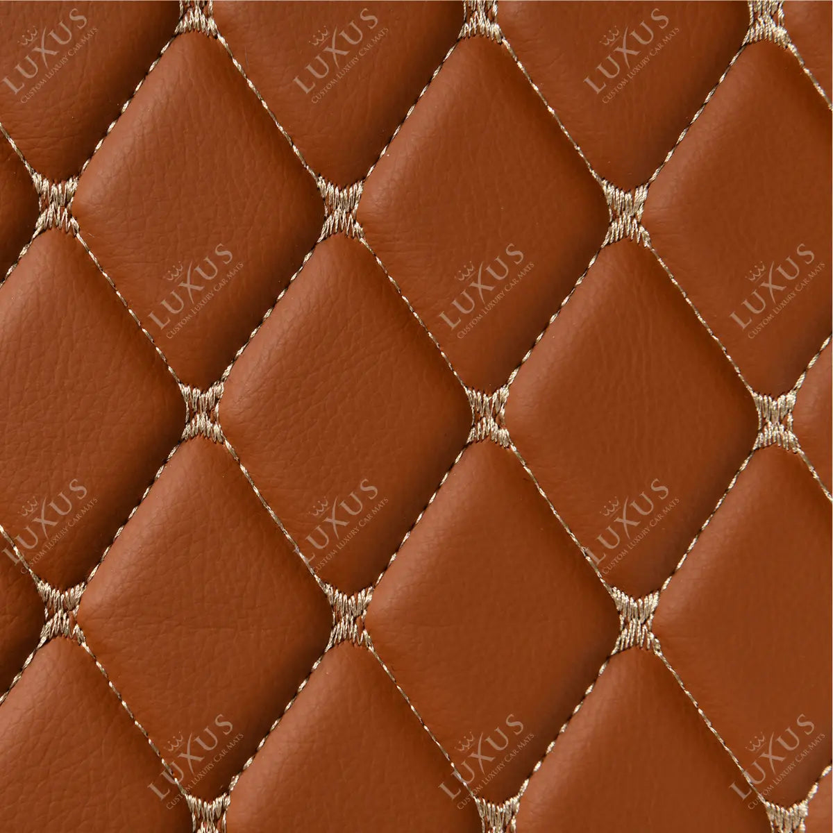 Luxus Car Mats™ - Alfombrilla para maletero/maletero de cuero de lujo en 3D marrón caramelo