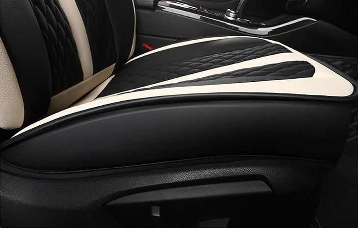 Black & Emerald Green Eco-Leather Universal Diamond Stitching Luxury Seat Covers