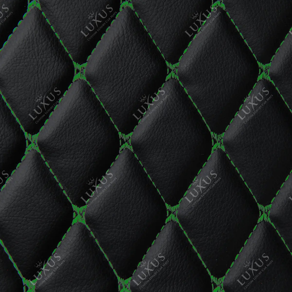 Luxus Car Mats™ - Juego de alfombrillas de lujo con costuras negras y verdes