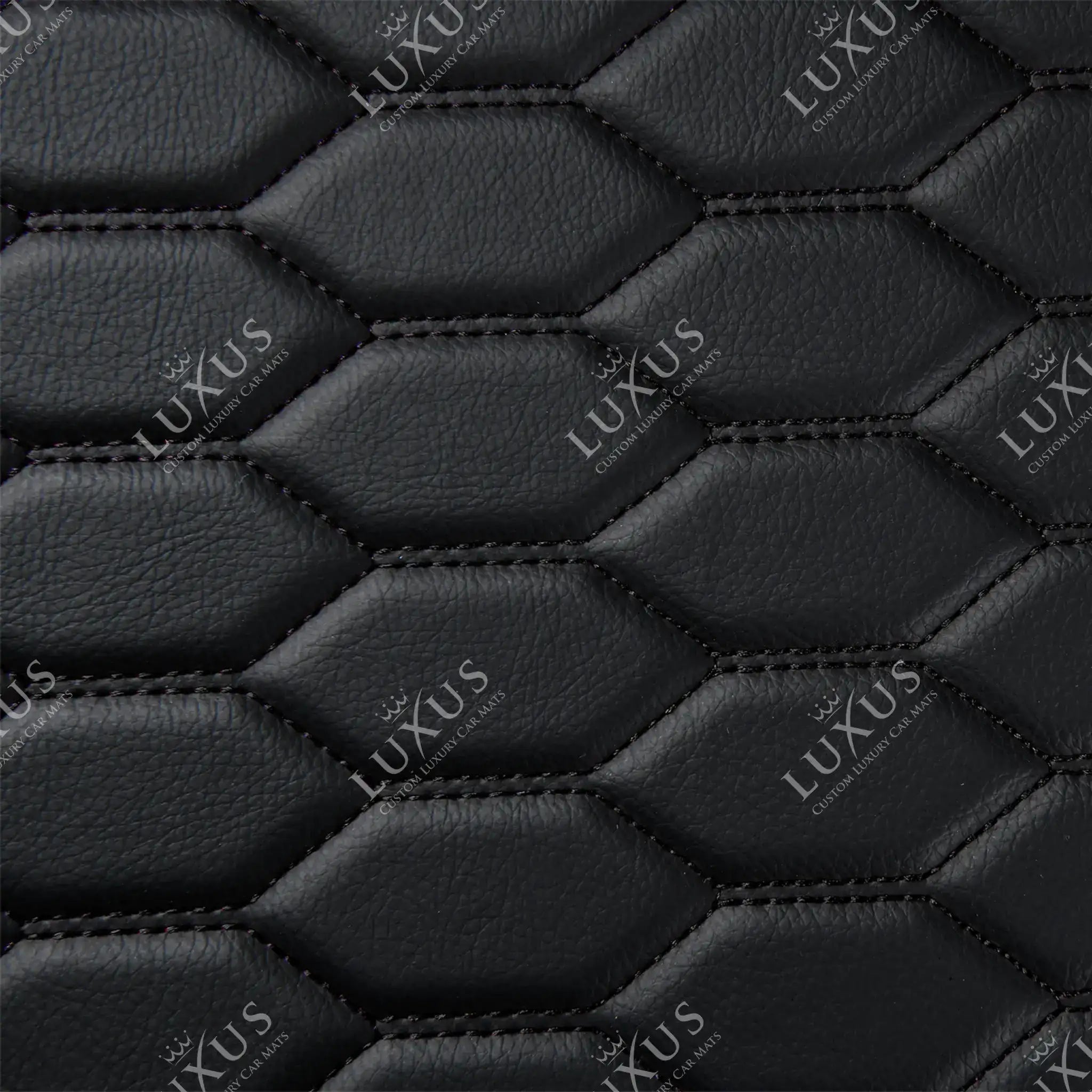 NEW Black & Black Stitching Honeycomb Luxury Boot/Trunk Mat