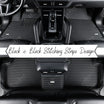 Black & Black Stitching Stripe Luxury Car Mats Set