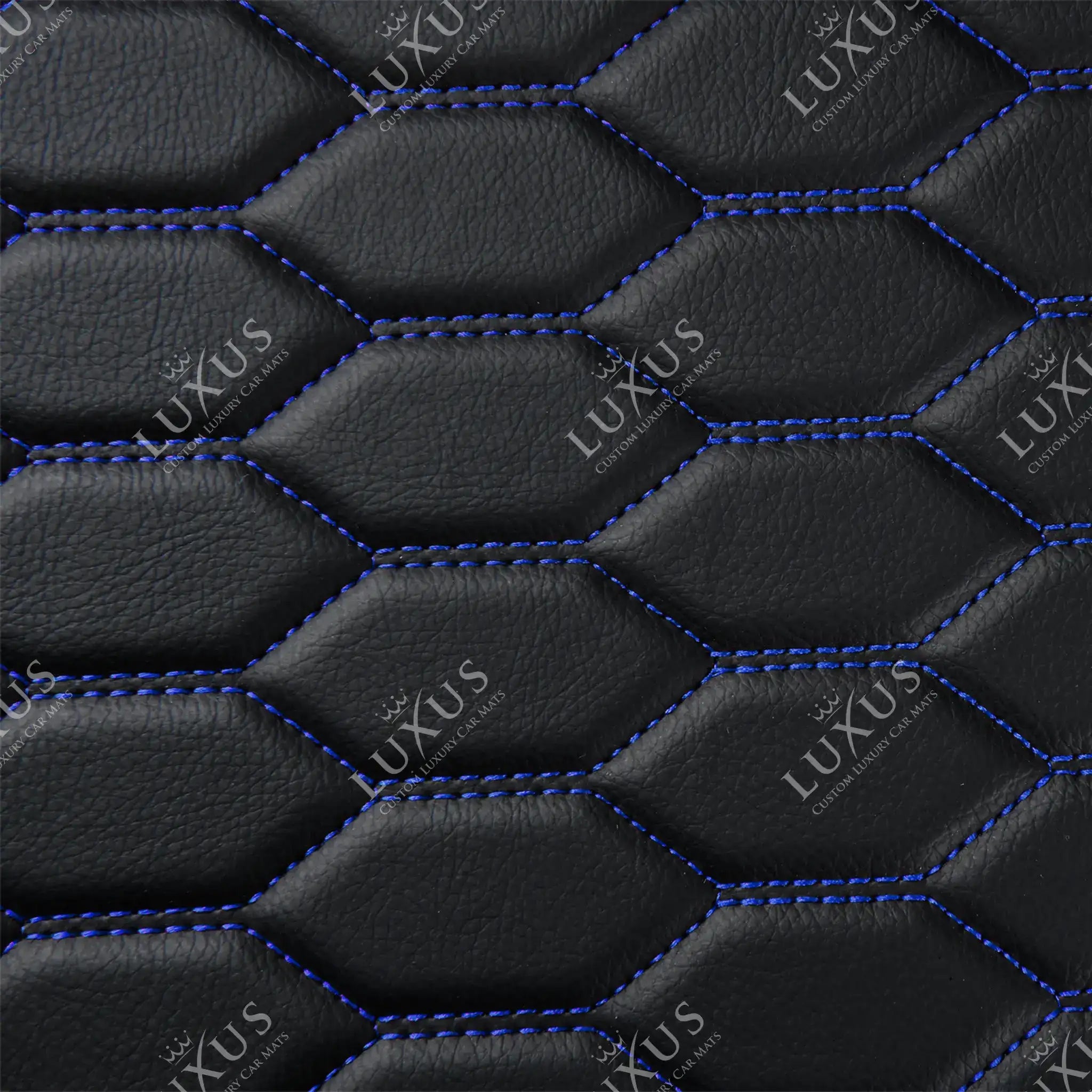 NEW Black & Blue Honeycomb Stitching Luxury Boot/Trunk Mat