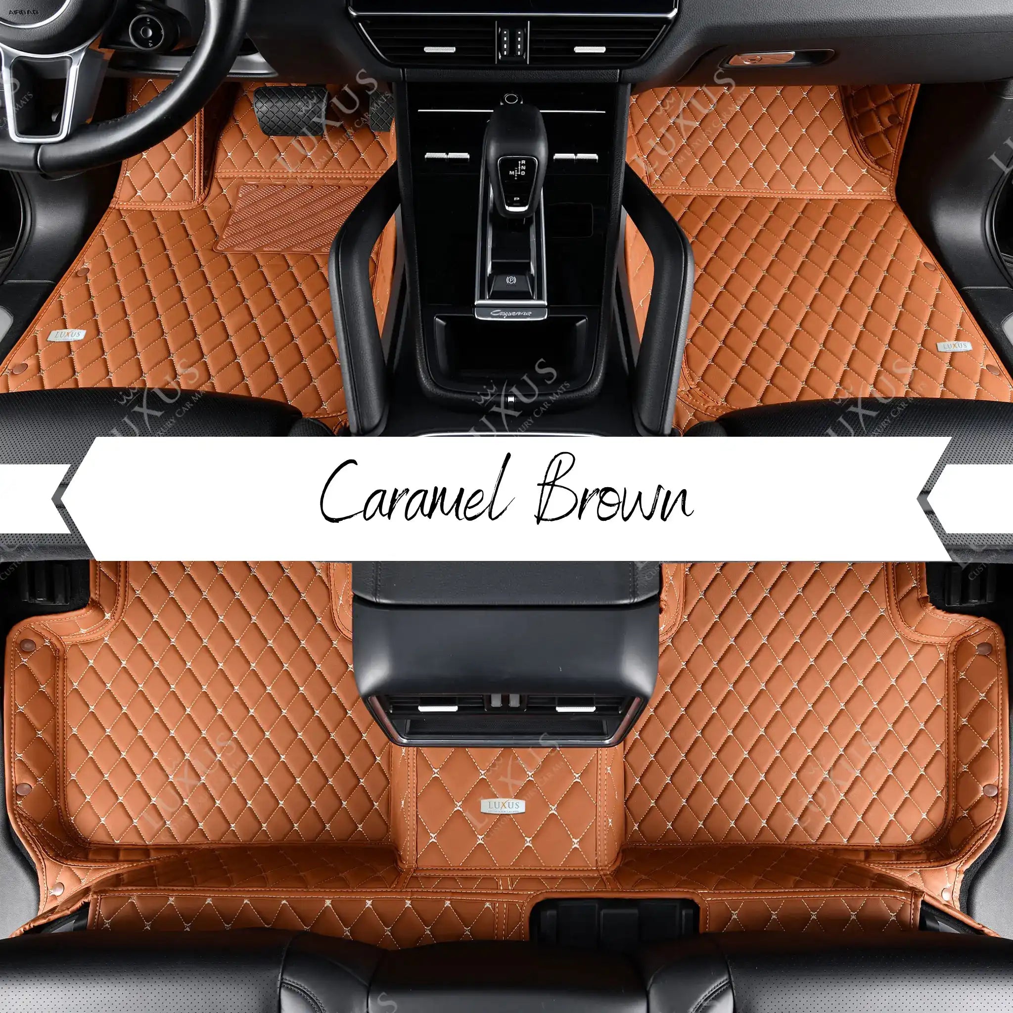 Luxus Car Mats™ - Juego de alfombrillas de lujo marrón caramelo