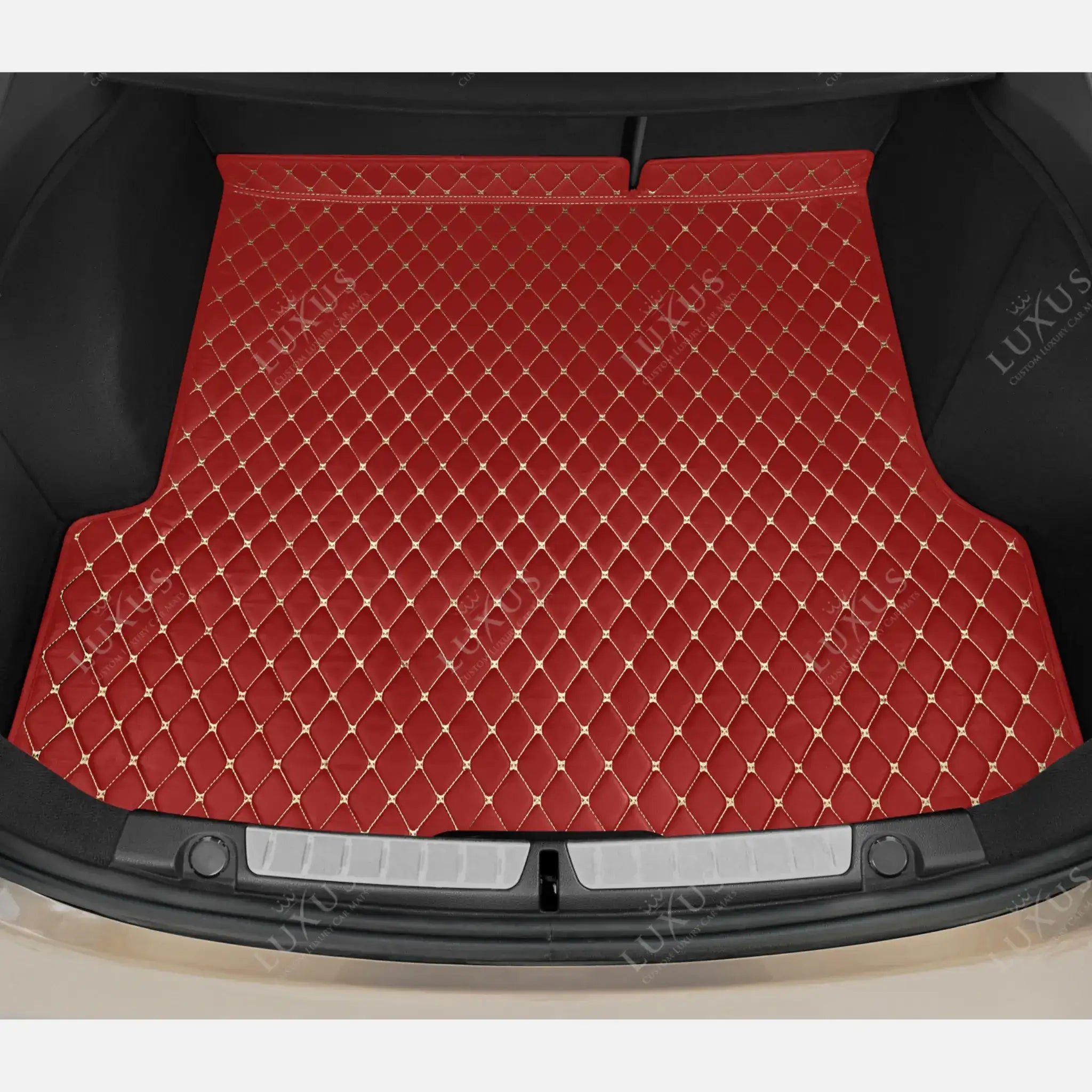 Luxus Car Mats™ - Tapete para maletero/maletero de cuero rojo cereza